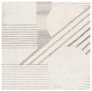 Safavieh Ebony Area Rug - Hand-tufted Wool & Cotton Blend, Elegant Geometric Design For Modern Living Spaces Ivory ,Brown Wool & Cotton Ebn818t-4