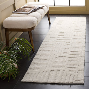 Safavieh Ebony Hand-Tufted Ivory Wool-Cotton Rug — Plush 1/2" Pile, Subtle Organic Pattern, Durable Elegance 3'-0" x 5'-0" EBN819A-3