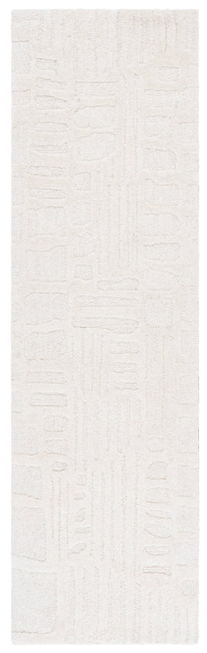 Safavieh Ebony Hand-Tufted Ivory Wool-Cotton Rug — Plush 1/2" Pile, Subtle Organic Pattern, Durable Elegance 3'-0" x 5'-0" EBN819A-3