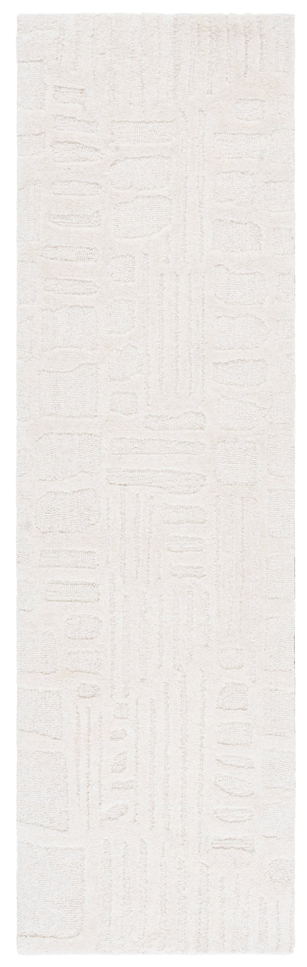Safavieh Ebony Hand-Tufted Ivory Wool-Cotton Rug — Plush 1/2" Pile, Subtle Organic Pattern, Durable Elegance 3'-0" x 5'-0" EBN819A-3
