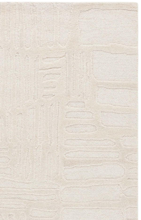 Safavieh Ebony Hand-Tufted Ivory Wool-Cotton Rug — Plush 1/2" Pile, Subtle Organic Pattern, Durable Elegance 3'-0" x 5'-0" EBN819A-3