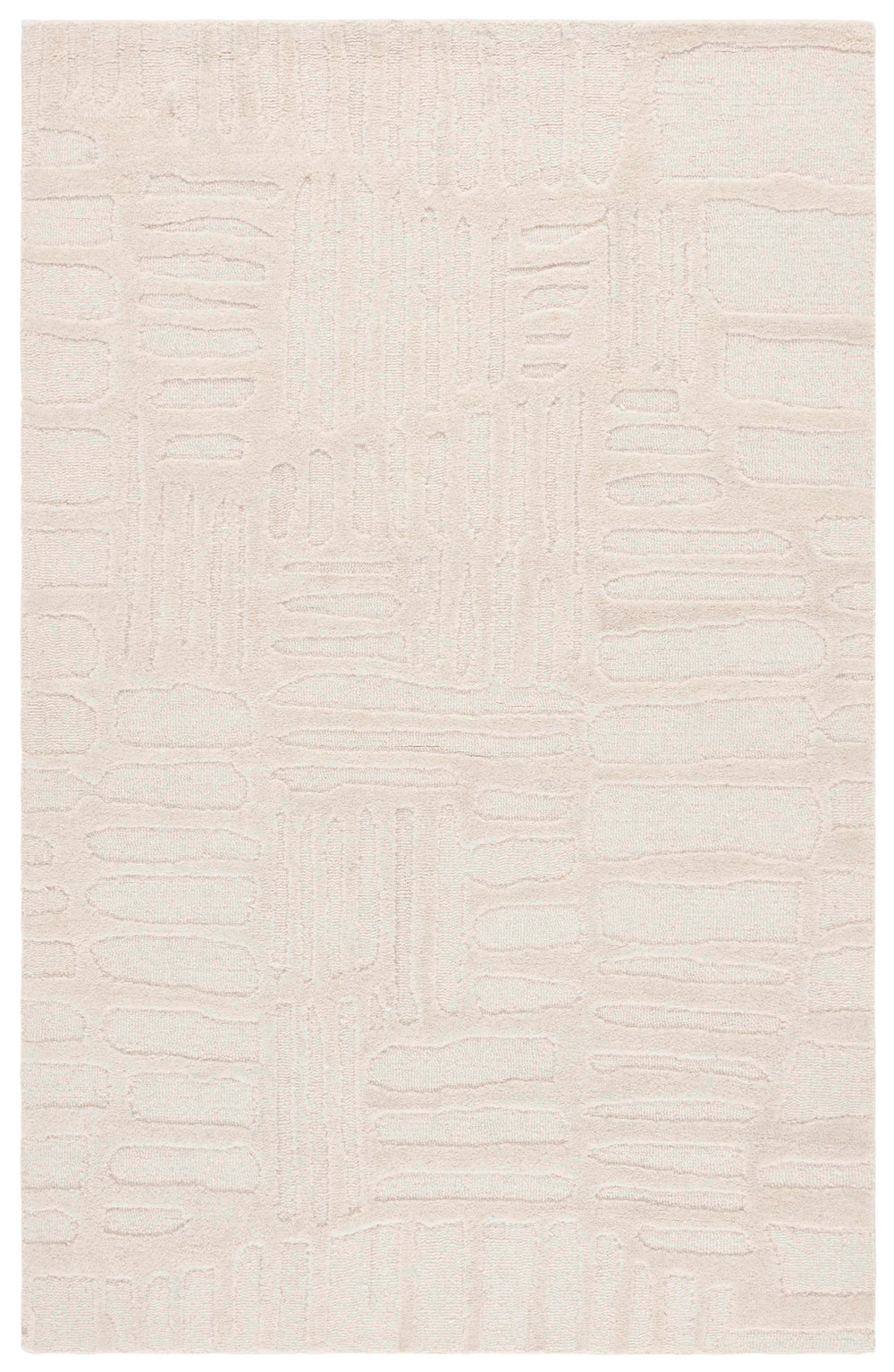 Safavieh Ebony Hand-Tufted Ivory Wool-Cotton Rug — Plush 1/2" Pile, Subtle Organic Pattern, Durable Elegance 3'-0" x 5'-0" EBN819A-3