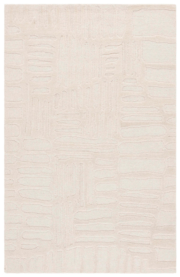 Safavieh Ebony Hand-Tufted Ivory Wool-Cotton Rug — Plush 1/2" Pile, Subtle Organic Pattern, Durable Elegance 3'-0" x 5'-0" EBN819A-3