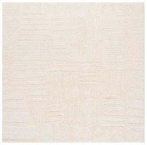 Safavieh Ebony Hand-Tufted Ivory Wool-Cotton Rug — Plush 1/2" Pile, Subtle Organic Pattern, Durable Elegance 3'-0" x 5'-0" EBN819A-3