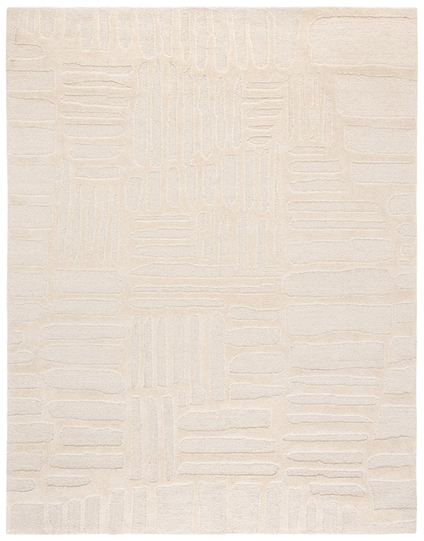 Safavieh Ebony Hand-Tufted Ivory Wool-Cotton Rug — Plush 1/2" Pile, Subtle Organic Pattern, Durable Elegance 3'-0" x 5'-0" EBN819A-3