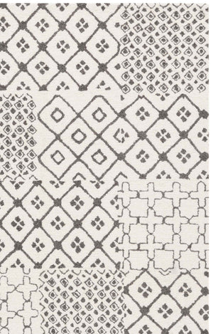 Safavieh Ebony Hand-Tufted Wool-Cotton Rug Ivory & Grey Geometric Mosaic — Plush 0.5" Pile, Durable Style 8'-0" x 10'-0" EBN821F-8