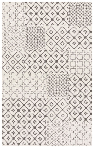 Safavieh Ebony Hand-Tufted Ivory Grey Wool-Cotton Rug — Minimalist Boho Texture, Durable Cozy Anchor 5'-0" x 8'-0" EBN821F-5