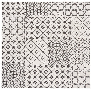 Safavieh Ebony Hand-Tufted Wool-Cotton Rug In Ivory & Grey — Timeless Geometric Design, Plush 1/2" Pile Comfort 3'-0" x 5'-0" EBN821F-3