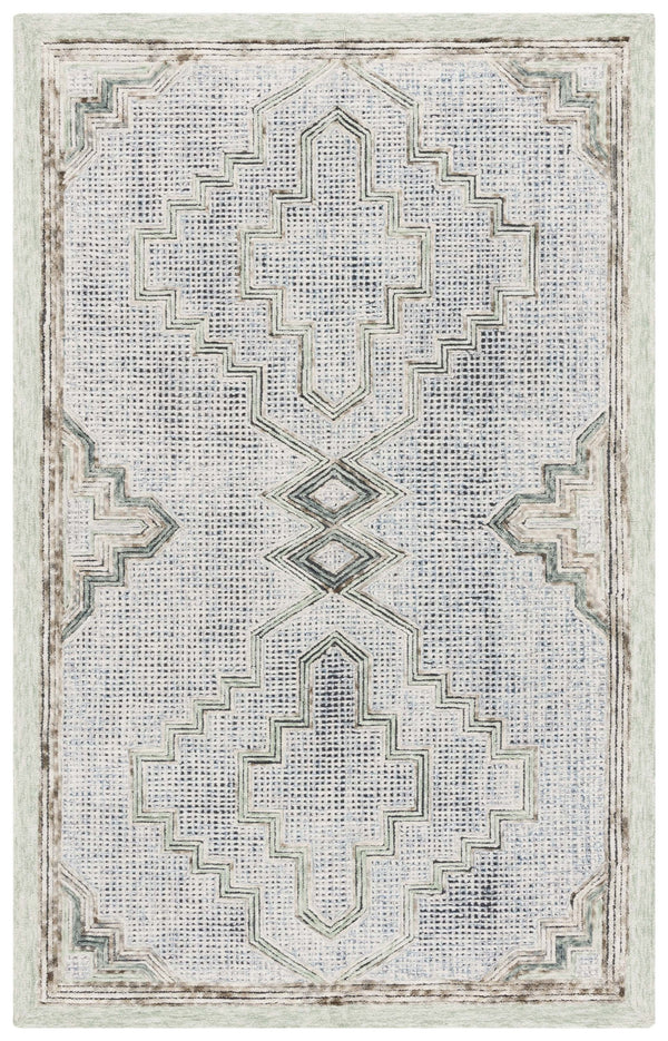 Safavieh Ebony Hand-tufted Runner Rug - Elegant Wool-cotton Blend For Stylish Hallways And High-traffic Areas Green ,Ivory Wool & Cotton Ebn822y-5