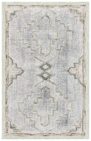 Safavieh Ebony Hand-tufted Area Rug - Exquisite Wool & Cotton Blend With Geometric Pattern For Elegant Spaces Green ,Ivory Wool & Cotton Ebn822y-3