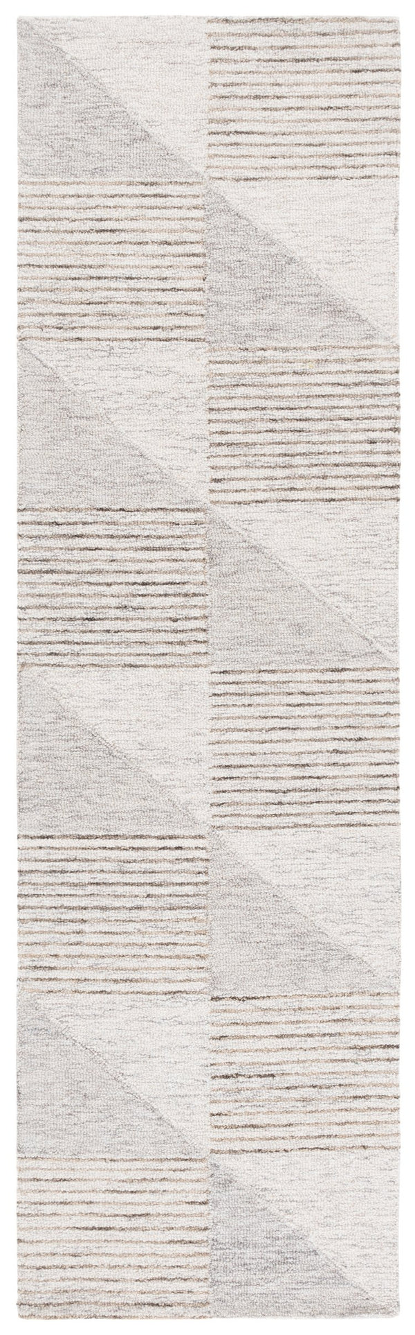 Safavieh Ebony Hand-tufted Runner Rug - Timeless Elegance With Geometric Design For Hallway Or Entryway Decor Grey Wool & Cotton Ebn823f-28