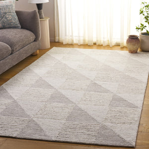 Safavieh Ebony Hand-tufted Area Rug: Elegant Geometric Design In Plush Wool-cotton Blend For Cozy Spaces Grey Wool & Cotton Ebn823f-8