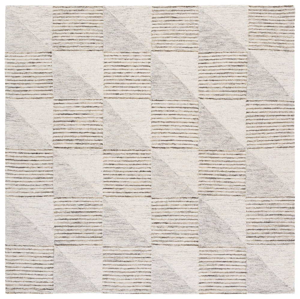 Safavieh Ebony Hand-tufted Runner Rug - Timeless Elegance With Geometric Design For Hallway Or Entryway Decor Grey Wool & Cotton Ebn823f-6sq