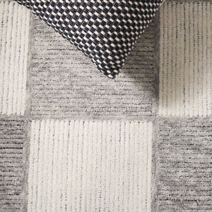 Safavieh Ebony Hand-tufted Wool & Cotton Rug - Timeless Elegance With Checkerboard Pattern For Any Room Ivory ,Grey Wool & Cotton Ebn824f-4