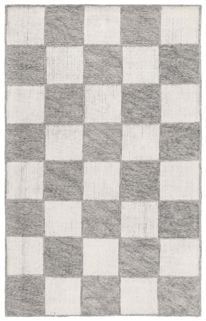 Safavieh Ebony Wool & Cotton Runner Rug – Handcrafted Elegance With Modern Checkerboard Design For Luxury Homes Ivory ,Grey Wool & Cotton Ebn824f-5