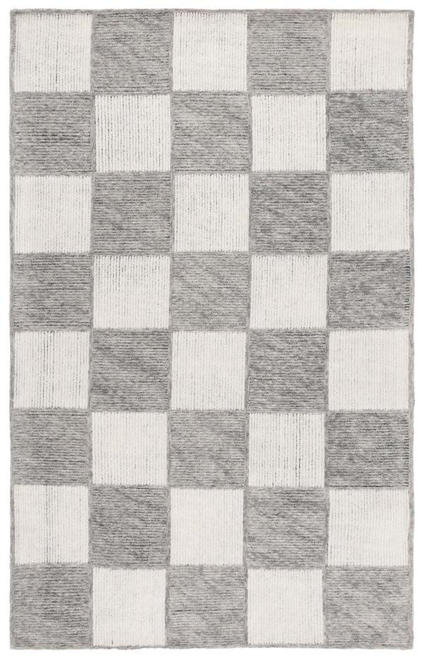 Safavieh Ebony Wool & Cotton Runner Rug – Handcrafted Elegance With Modern Checkerboard Design For Luxury Homes Ivory ,Grey Wool & Cotton Ebn824f-5