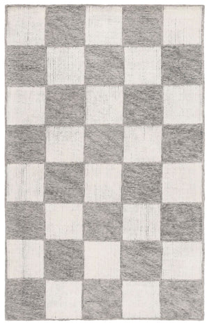 Safavieh Ebony Hand-tufted Wool & Cotton Rug - Timeless Elegance With Checkerboard Pattern For Any Room Ivory ,Grey Wool & Cotton Ebn824f-4