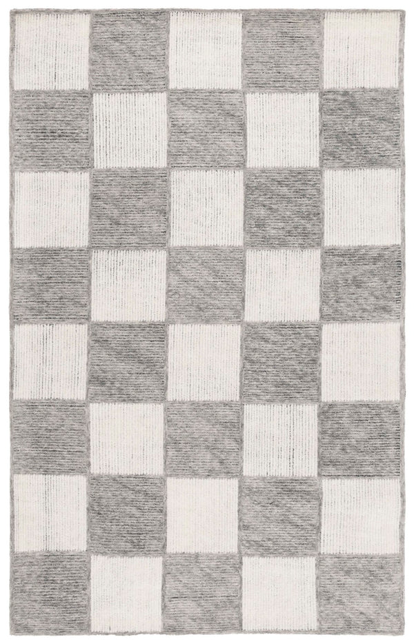 Safavieh Ebony Hand-tufted Wool & Cotton Rug - Timeless Elegance With Checkerboard Pattern For Any Room Ivory ,Grey Wool & Cotton Ebn824f-4