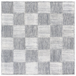 Safavieh Ebony Hand-tufted Wool & Cotton Rug - Timeless Elegance With Checkerboard Pattern For Any Room Ivory ,Grey Wool & Cotton Ebn824f-4