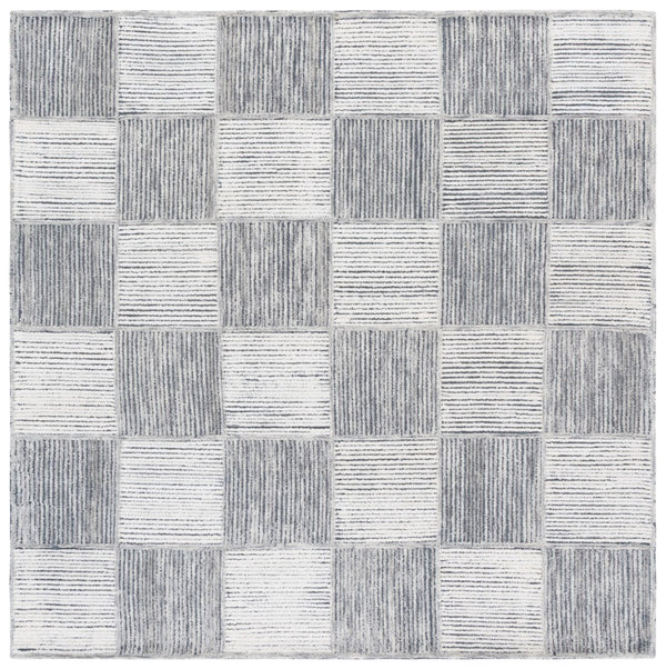 Safavieh Ebony Hand-tufted Wool & Cotton Rug - Timeless Elegance With Checkerboard Pattern For Any Room Ivory ,Grey Wool & Cotton Ebn824f-4