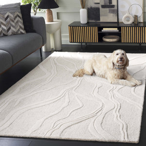 Safavieh Ebony Hand-tufted Area Rug – 5' X 8' Grey Ivory Wool-cotton Blend For Luxurious Home Décor Grey ,Ivory 80% Wool 20% Cotton Ebn852f-5