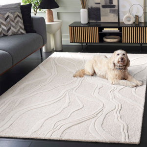 Safavieh Ebony Handcrafted Area Rug - Luxurious Wool & Cotton Blend, Elegant Home Décor, Timeless Style Grey ,Ivory 80% Wool 20% Cotton Ebn852f-6