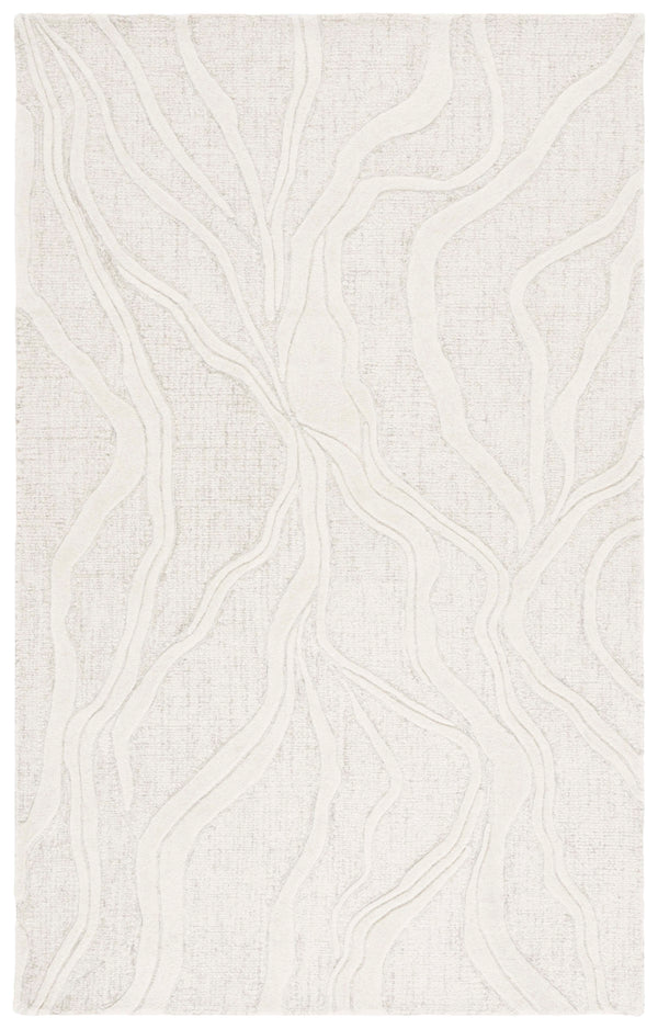 Safavieh Ebony Hand-tufted Area Rug – 5' X 8' Grey Ivory Wool-cotton Blend For Luxurious Home Décor Grey ,Ivory 80% Wool 20% Cotton Ebn852f-5