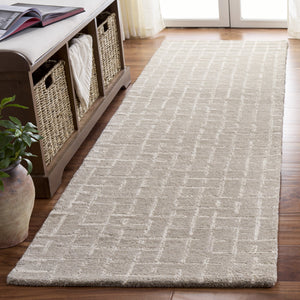 Safavieh Ebony Hand-Tufted Grey Wool-Cotton Rug 5X8 Low Pile Geometric Modern Area Accent For Living Room 6'-0" x 9'-0" EBN855F-6
