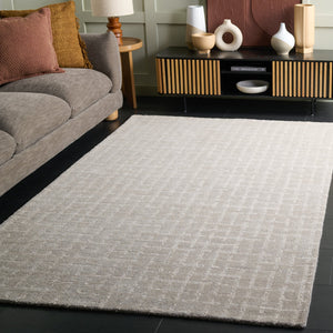 Safavieh Ebony Hand-Tufted Grey Runner Rug — Wool-Cotton Pile, Low Profile Geometric Design For Hallways 2'-3" x 8'-0" EBN855F-28