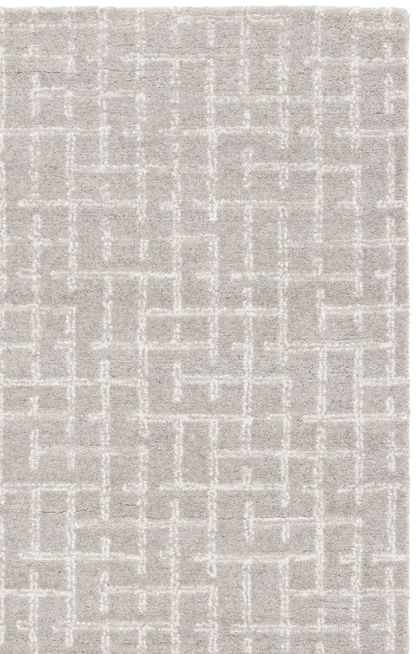 Safavieh Ebony Hand-Tufted Grey Wool-Cotton Rug 5X8 Low Pile Geometric Modern Area Accent For Living Room 6'-0" x 9'-0" EBN855F-6