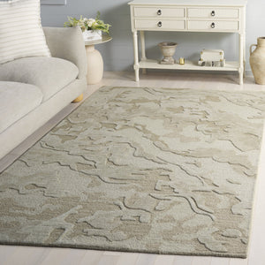 Safavieh Ebony Hand‑Tufted Green Wool‑Cotton Rug — Soft Low Pile, Durable Natural Texture For Cozy Rooms 4'-0" x 6'-0" EBN856Y-4