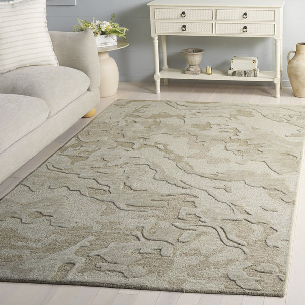 Safavieh Ebony Hand‑Tufted Green Wool‑Cotton Rug — Soft Low Pile, Durable Natural Texture For Cozy Rooms 4'-0" x 6'-0" EBN856Y-4