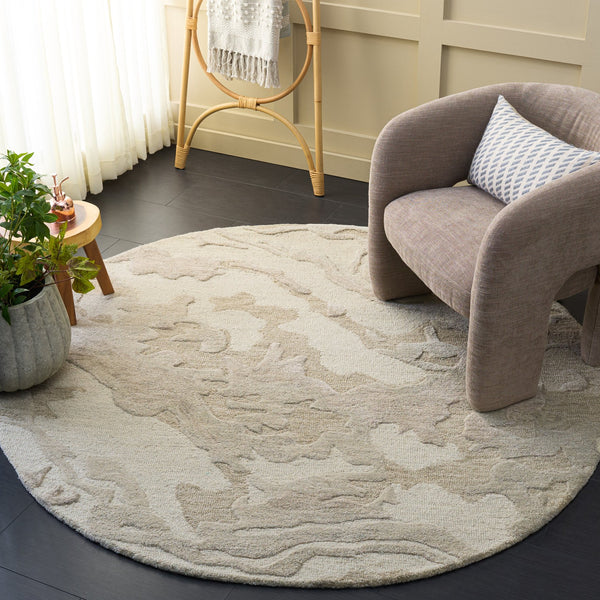 Safavieh Ebony Hand-Tufted Green Square Rug — Wool-Cotton Blend, Low Pile, Minimalist Contemporary Accent 6'-0" x 6'-0" EBN856Y-6SQ