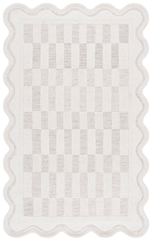 Safavieh Ebony Hand-Tufted Beige Ivory Wool-Cotton Rug, Low-Profile Checkered Modern Design For Living Spaces 8'-0" x 10'-0" EBN857B-810S