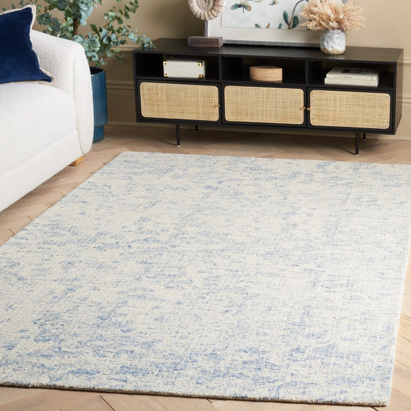 Safavieh Ebony Hand-tufted Area Rug - Luxurious Wool Blend, Contemporary Design For Elegant Home Décor Ivory ,Blue 80% Wool,20% Cotton Ebn904a-10