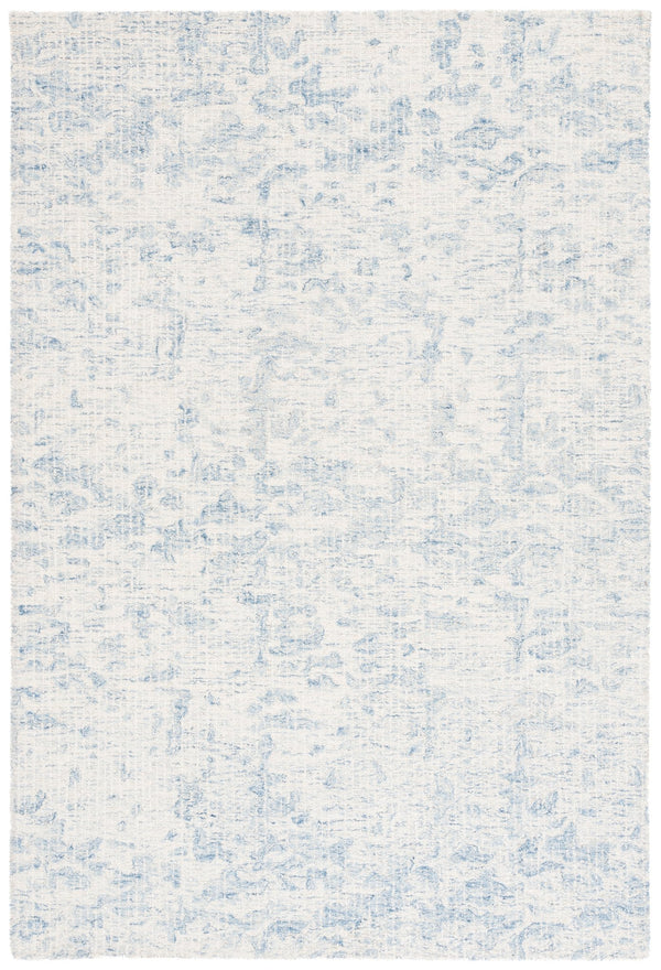 Safavieh Ebony Modern Hand-tufted Area Rug - Luxurious Wool And Cotton Blend With Abstract Blue Design Ivory ,Blue 80% Wool,20% Cotton Ebn904a-8