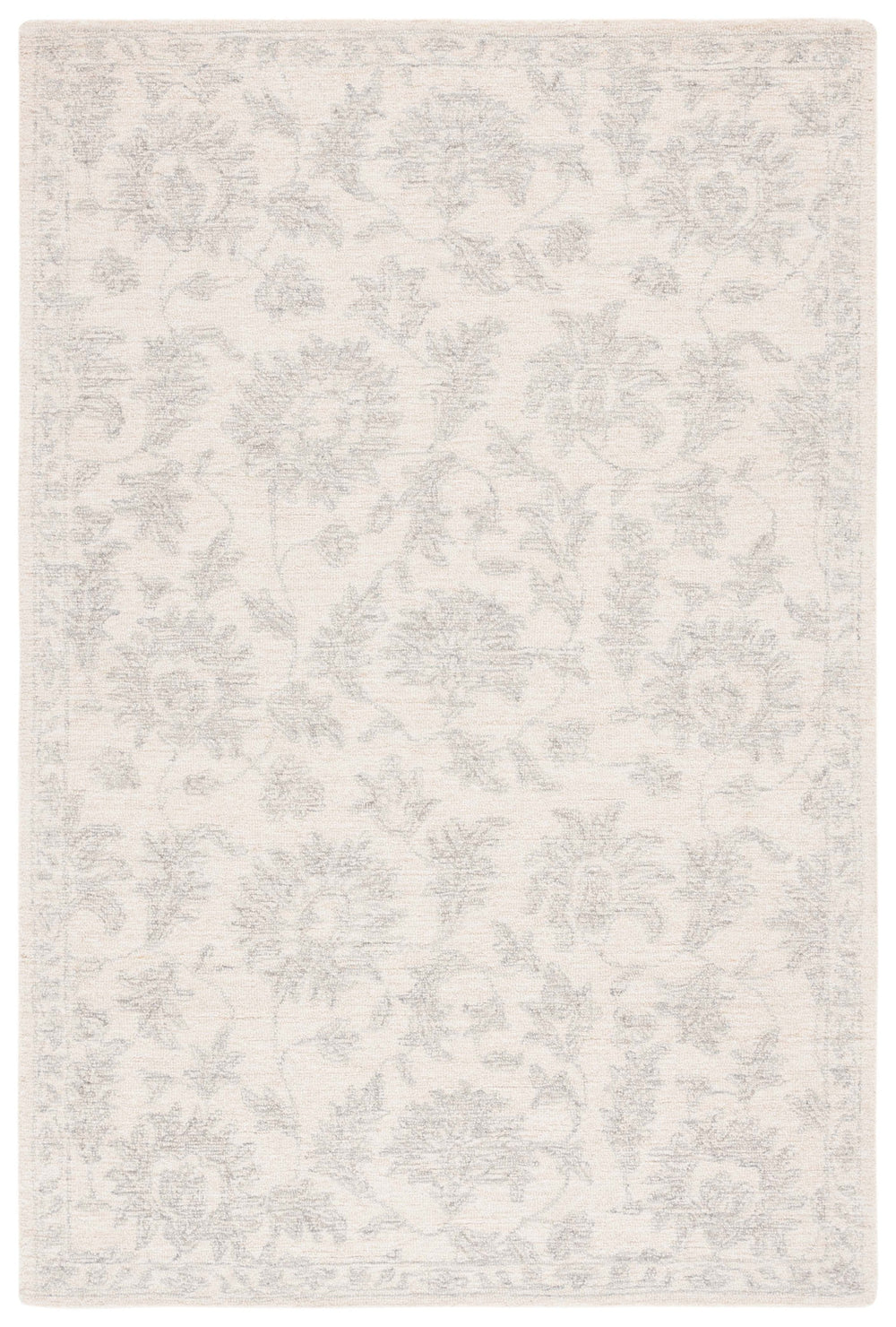Safavieh Ebony Hand-tufted Area Rug: Luxurious Wool Blend With Intricate Grey Patterns For Elegant Living Spaces Ivory ,Grey 80% Wool,20% Cotton Ebn905a-5