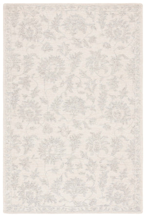 Safavieh Ebony Hand-tufted Area Rug: Luxurious Wool Blend With Intricate Grey Patterns For Elegant Living Spaces Ivory ,Grey 80% Wool,20% Cotton Ebn905a-5