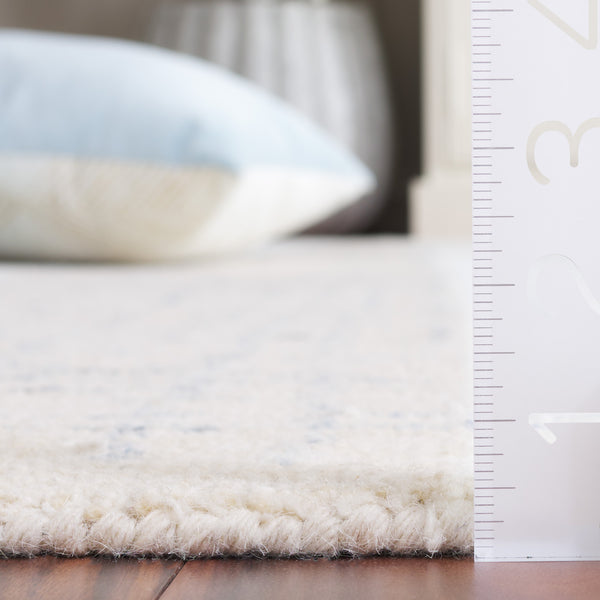 Safavieh Ebony Hand Tufted Modern Area Rug - Luxurious Wool Cotton Blend For Stylish Home Décor Upgrade Ivory ,Navy 80% Wool,20% Cotton Ebn906a-6sq