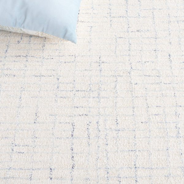 Safavieh Ebony Hand Tufted Modern Area Rug - Luxurious Wool Cotton Blend For Stylish Home Décor Upgrade Ivory ,Navy 80% Wool,20% Cotton Ebn906a-6sq