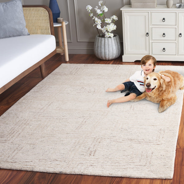 Safavieh Ebony Area Rug - Luxurious Hand-tufted Wool Blend With Geometric Patterns For Elegant Home Décor Ivory ,Beige 80% Wool,20% Cotton Ebn908a-4