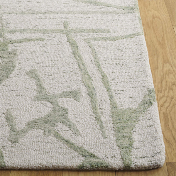 Safavieh Ebony Modern Hand-tufted Area Rug – Elegant Wool-cotton Blend For Stylish Home Décor & Comfort Ivory ,Light Green 80% Wool,20% Cotton Ebn913y-6