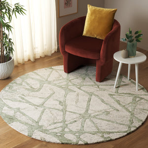 Safavieh Ebony Modern Hand-tufted Area Rug – Elegant Wool-cotton Blend For Stylish Home Décor & Comfort Ivory ,Light Green 80% Wool,20% Cotton Ebn913y-6
