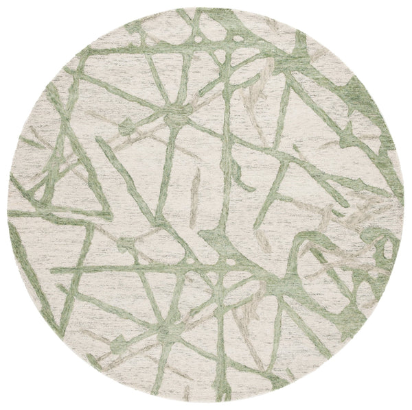 Safavieh Ebony Modern Hand-tufted Area Rug – Elegant Wool-cotton Blend For Stylish Home Décor & Comfort Ivory ,Light Green 80% Wool,20% Cotton Ebn913y-6
