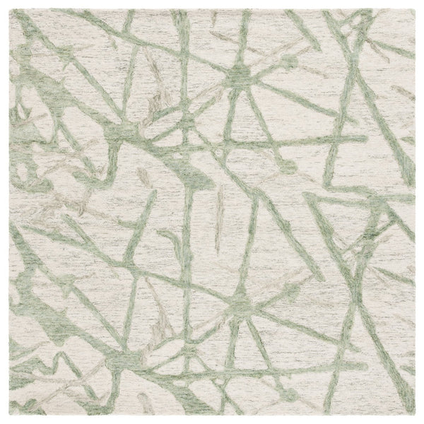Safavieh Ebony Modern Hand-tufted Area Rug – Elegant Wool-cotton Blend For Stylish Home Décor & Comfort Ivory ,Light Green 80% Wool,20% Cotton Ebn913y-6