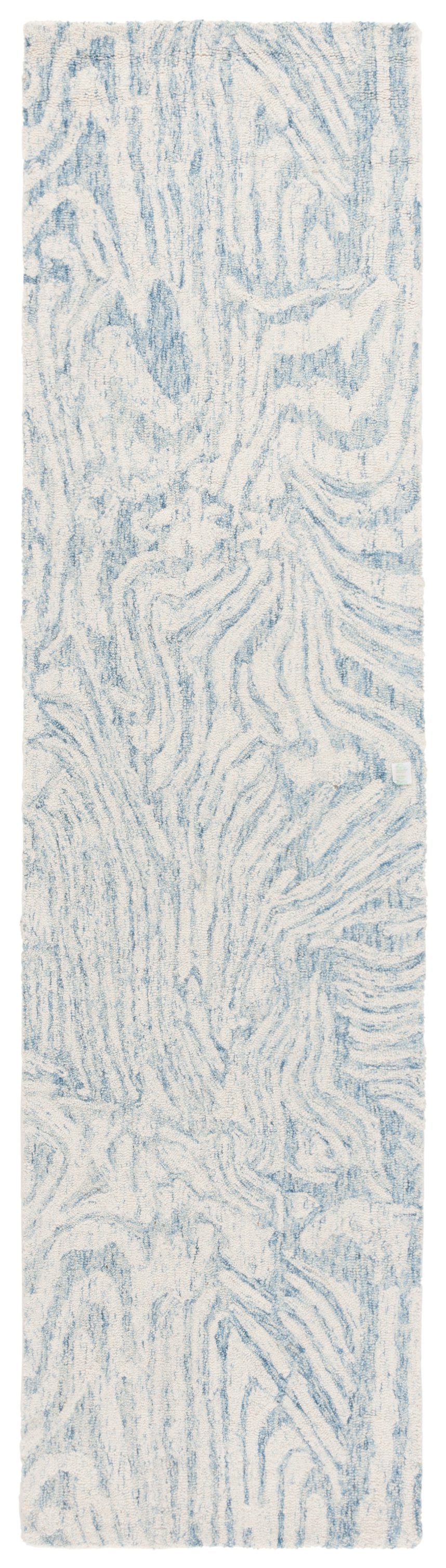 Safavieh Ebony Modern Hand Tufted Area Rug - Luxurious Wool & Cotton Blend For Stylish Contemporary Decor Ivory ,Light Blue 80% Wool,20% Cotton Ebn917l-4