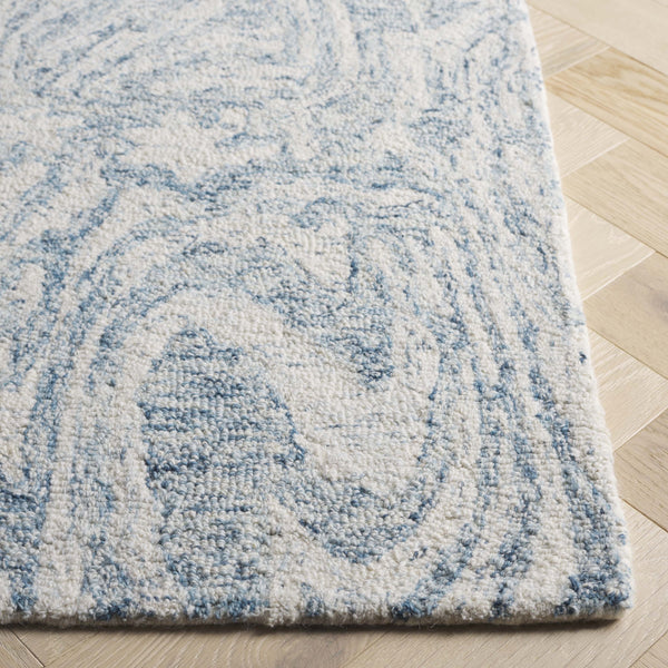 Safavieh Ebony Modern Hand Tufted Area Rug - Luxurious Wool & Cotton Blend For Stylish Contemporary Decor Ivory ,Light Blue 80% Wool,20% Cotton Ebn917l-4