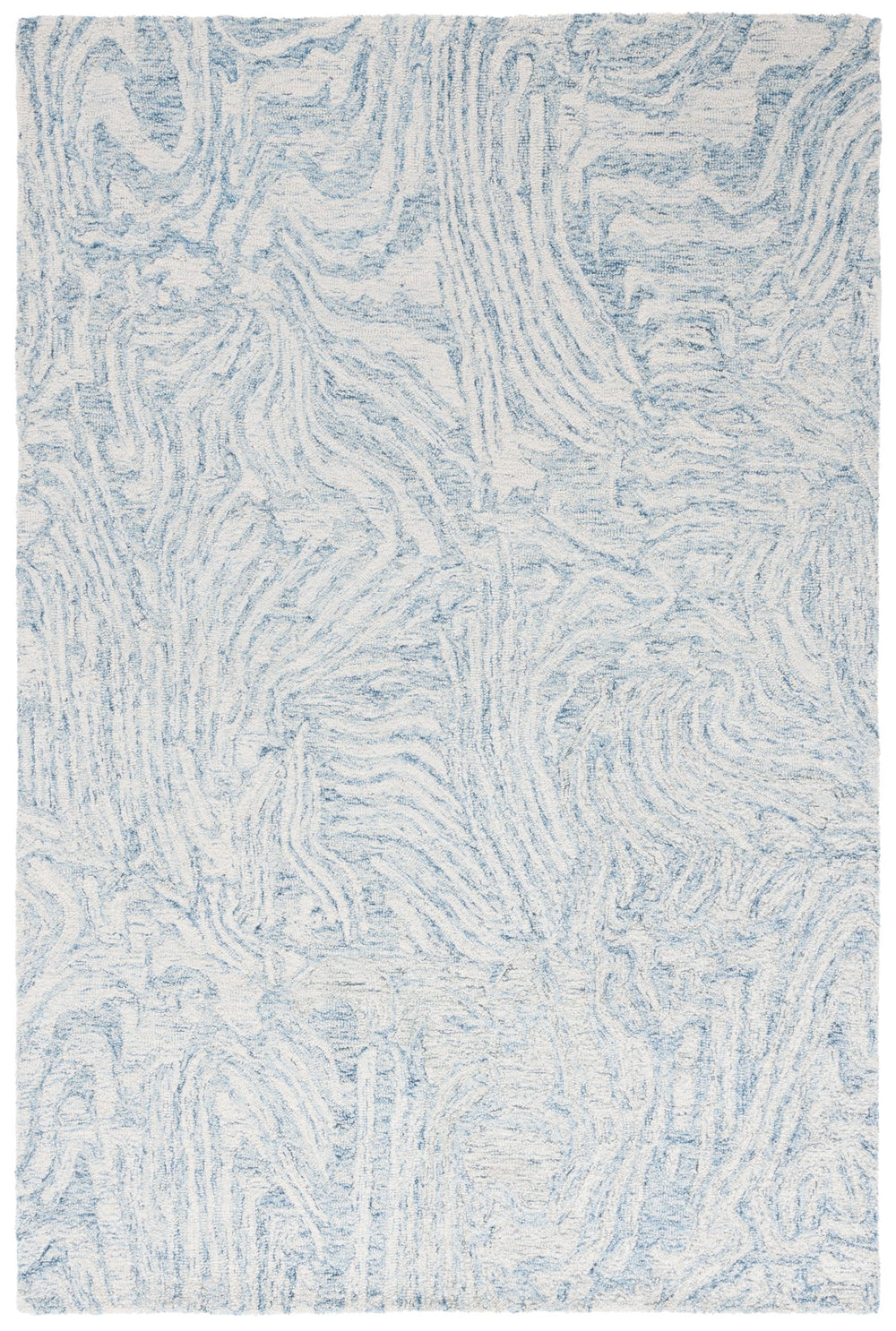 Safavieh Ebony Modern Hand Tufted Area Rug - Luxurious Wool & Cotton Blend For Stylish Contemporary Decor Ivory ,Light Blue 80% Wool,20% Cotton Ebn917l-4