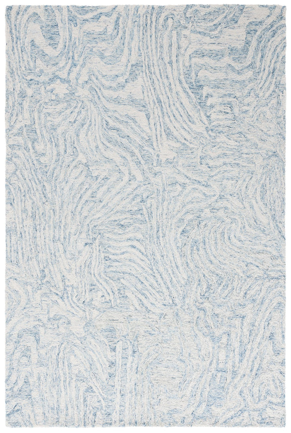 Safavieh Ebony Modern Hand Tufted Area Rug - Luxurious Wool & Cotton Blend For Stylish Contemporary Decor Ivory ,Light Blue 80% Wool,20% Cotton Ebn917l-4