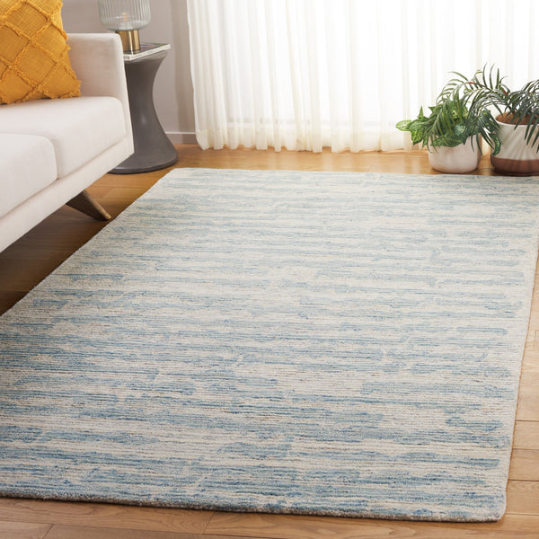 Safavieh Ebony Exquisite Hand-tufted Area Rug - Luxurious Wool-cotton Blend For Modern Home Décor Elegance Ivory ,Light Blue 80% Wool,20% Cotton Ebn919l-6sq